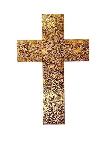 Brass Cross Florished Golden Church Cross Church Supplies