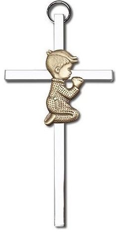 Brass Wall Ahnging Nickel Plated With Baby Boy Praying Church Supplies