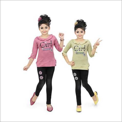 Girls Round Neck Top With Pant