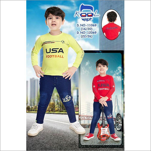 Boys Printed T Shirt With Pant