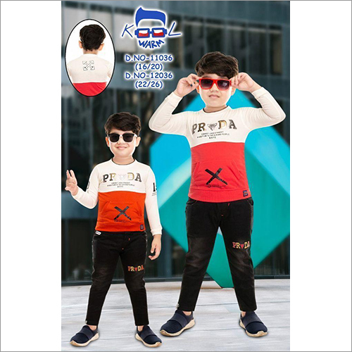Boys Printed T Shirt With Pant