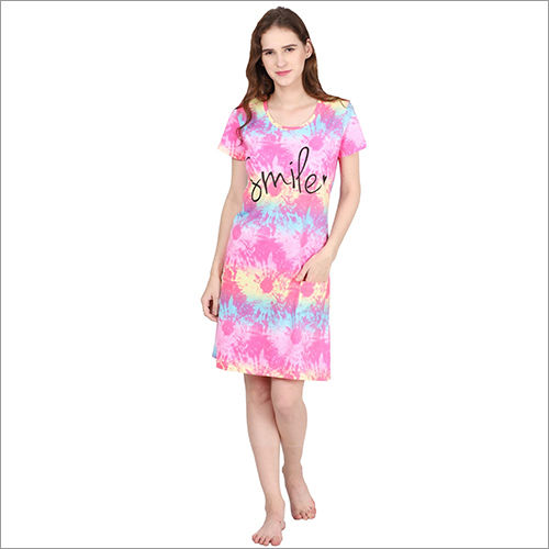 Multicolor Ladies Short Nighty