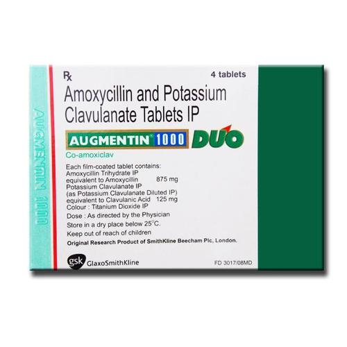Amoxicillin and potassium Clavulanate Tablet I.P. (Augmentin 10000