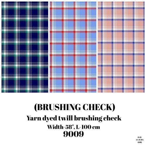 Brushing Check Yarn Dyed Twill Brushing Check Shirting Fabric