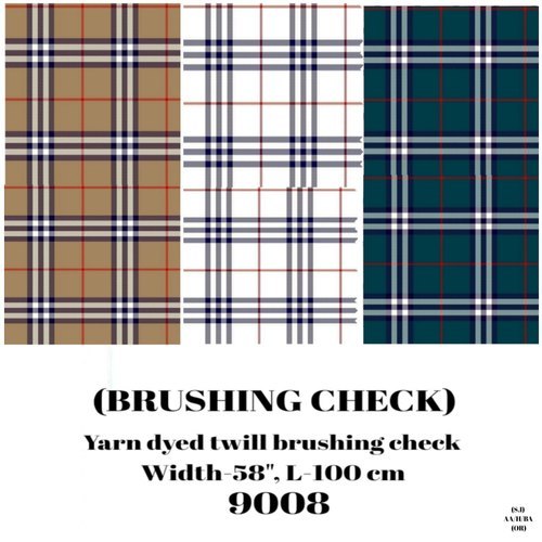 Brushing Check Yarn Dyed Twill Brushing Check Shirting Fabric