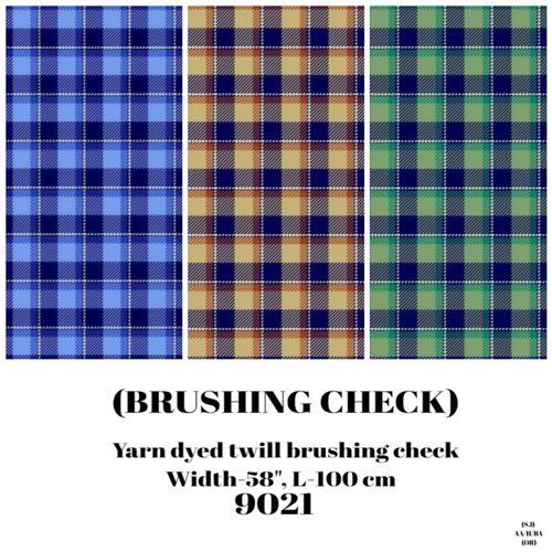 Brushing Check yarn dyed twill brushing check shirting fabric
