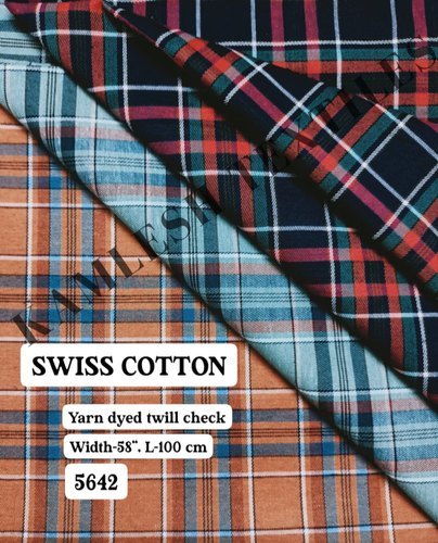 Swiss Cotton Yarn Dyed Shirting Fabric