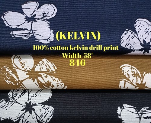Kelvin 100% Cotton Kelvin Drill Print Shirting Fabric