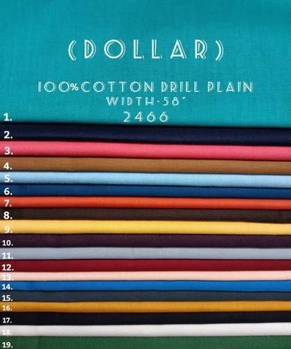 Cotton Drill Plain Shirting Fabric