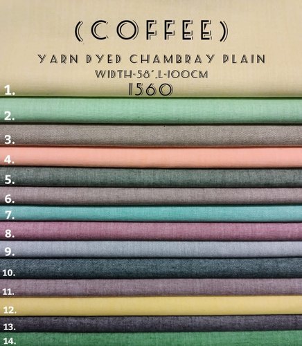 Yarn Dyed Chambray Plain Shirting Fabric