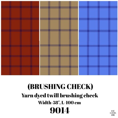 Brushing Check Yarn Dyed Twill Brushing Check Shirting Fabric