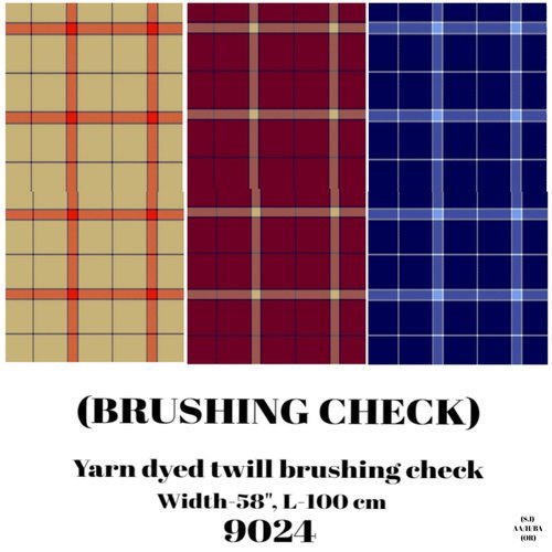Brushing Check Yarn Dyed Twill Brushing Check Shirting Fabric