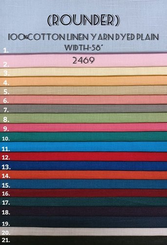 Cotton Yarn Dyed Linen Shirting Fabric