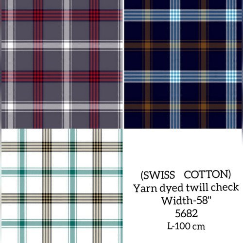 Swiss Cotton Yarn Dyed check Shirting Fabric
