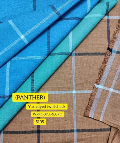 Check Yarn Dyed Twill Shirting Fabric