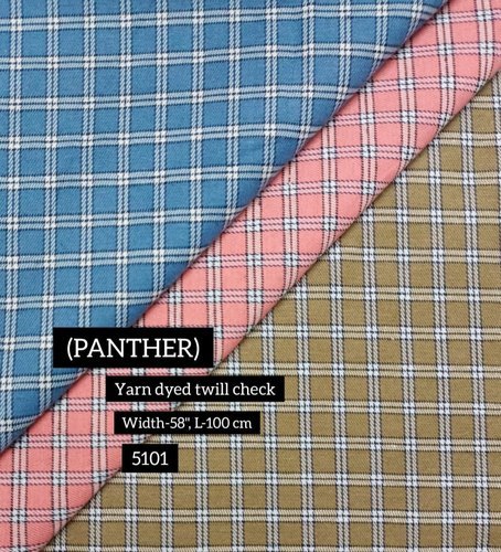 Check Yarn Dyed Twill Shirting Fabric