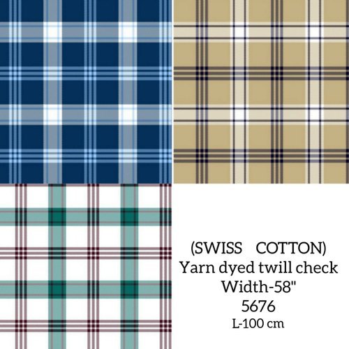 Swiss Cotton Yarn Dyed Check Shirting Fabric