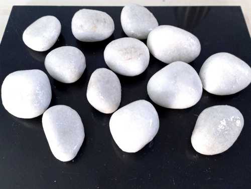 white marble stone / round marble pebbles . high glossy resin coating polished