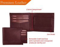 Mens Wallet PU Leather Brown Bi-Fold Gents Purse