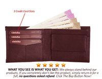 Mens Wallet PU Leather Brown Bi-Fold Gents Purse