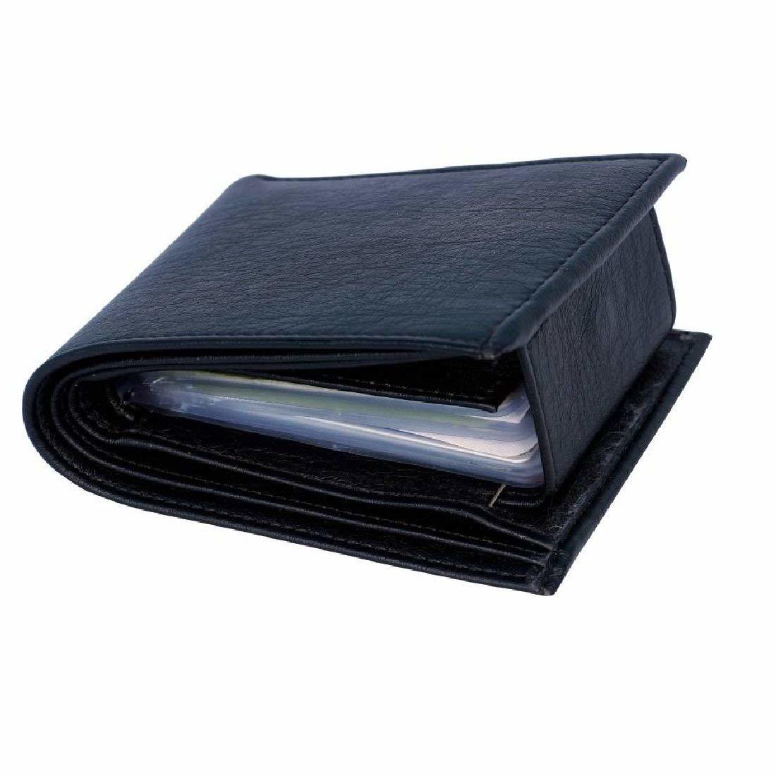 Mens Wallet PU Leather Black Bi-Fold Gents Purse