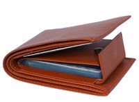 Mens Wallet PU Leather Tan Bi-Fold Gents Purse