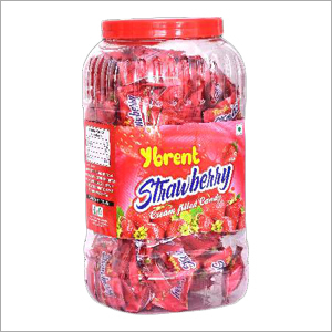 Strawberry 180 Pcs Cream Filled Hard Candy Jar