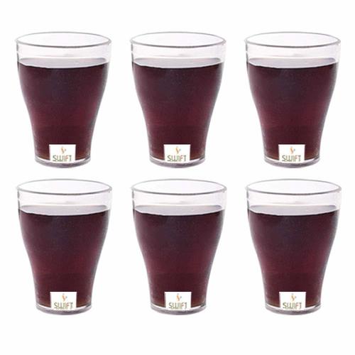 Glass for Drinking Water, Transparent Glasses Set for Serving Juice Milk, Multipurpose Plastic Glass, Unbreakable Polycarbonate Glass, 200ml, 6pcs