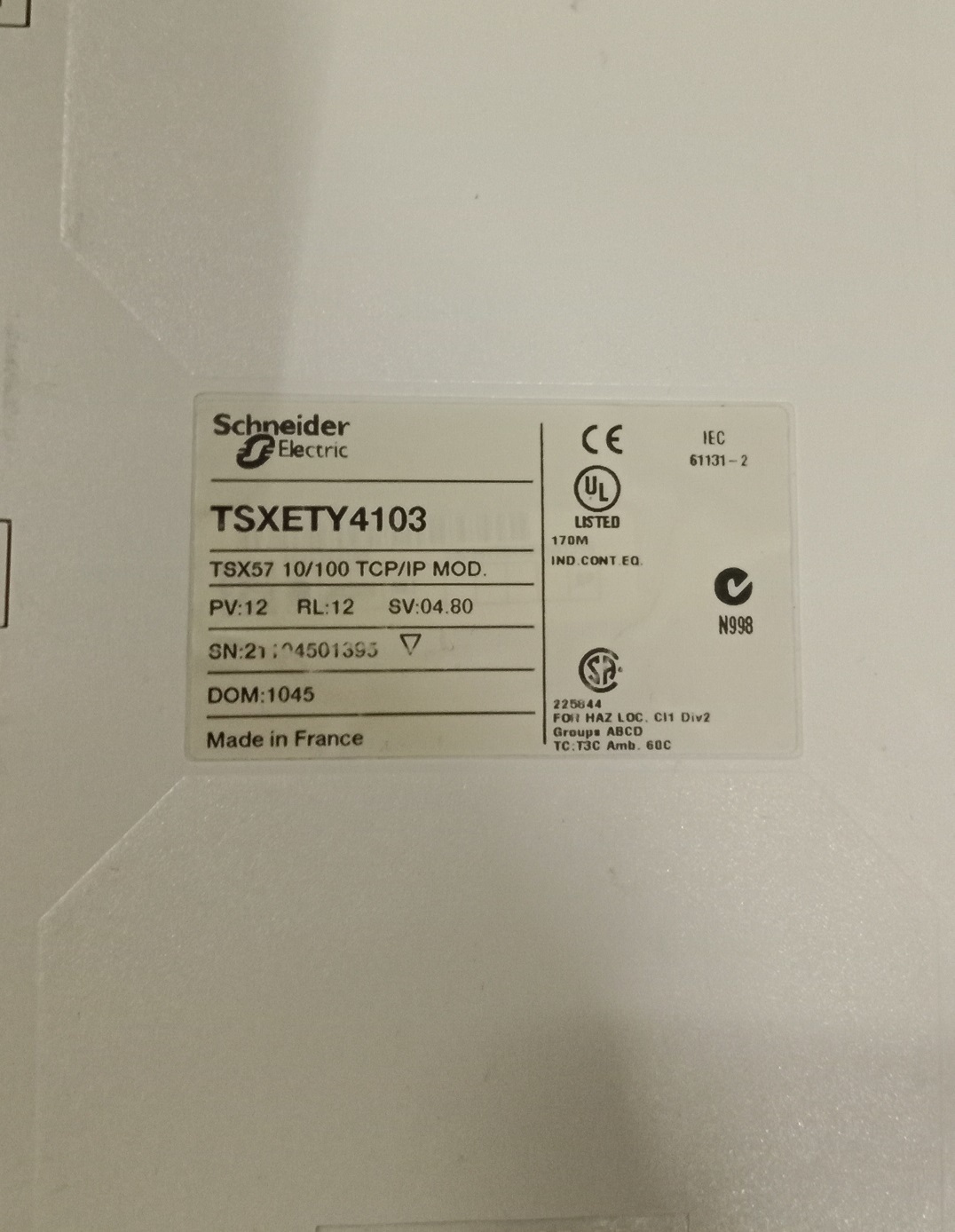 SCHENIDER Ethernet Module TSXETY4103