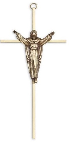 BRASS GOLDEN JESUS CROSS WALL HANGING CHURCH SUPPLIES