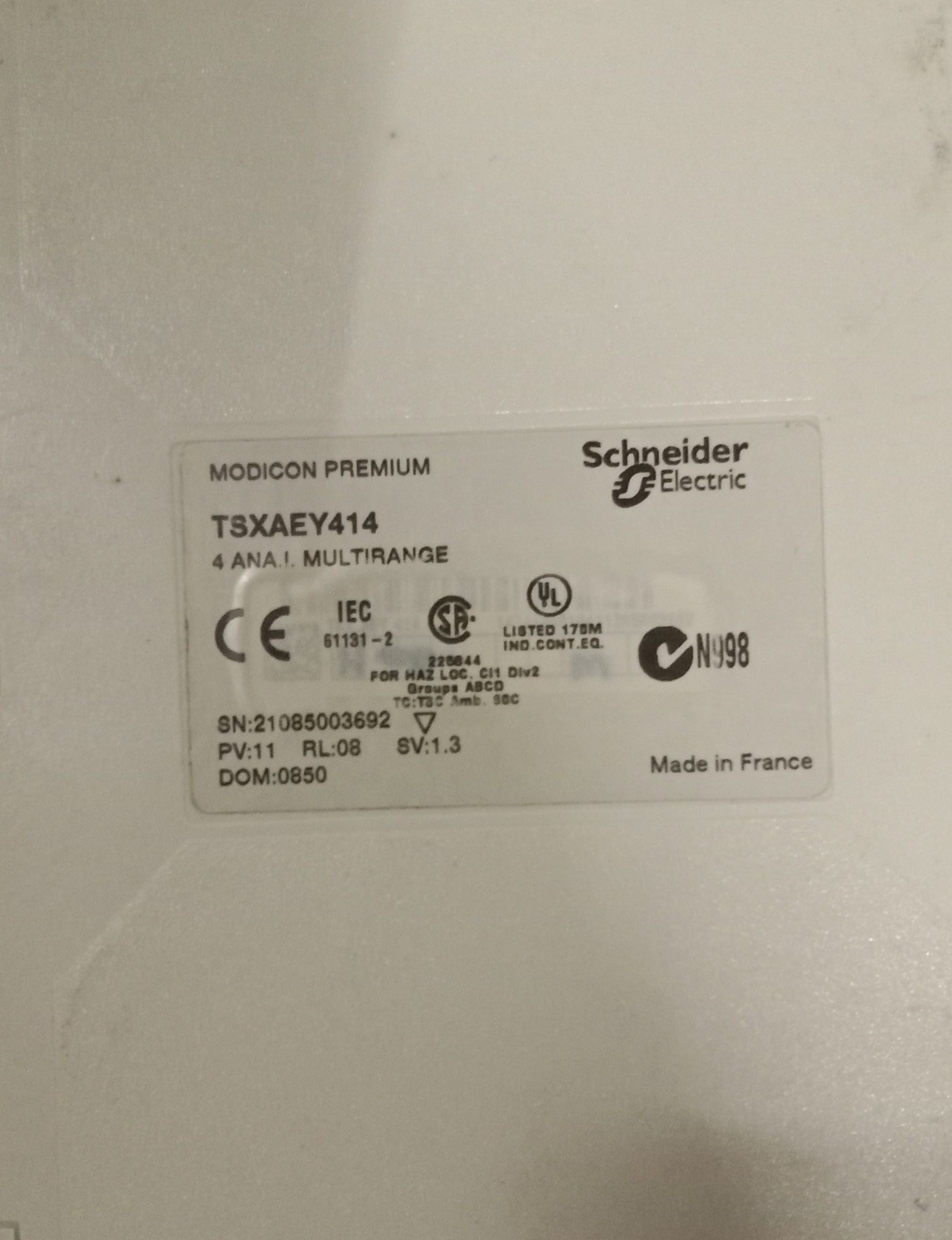 SCHNEIDER Input Module TSXAEY414
