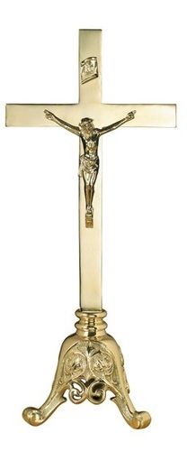 NEW ENGRAVED BRASS ALTAR CROSS WITH CRUICIFIX CHURCH SUPPLIES