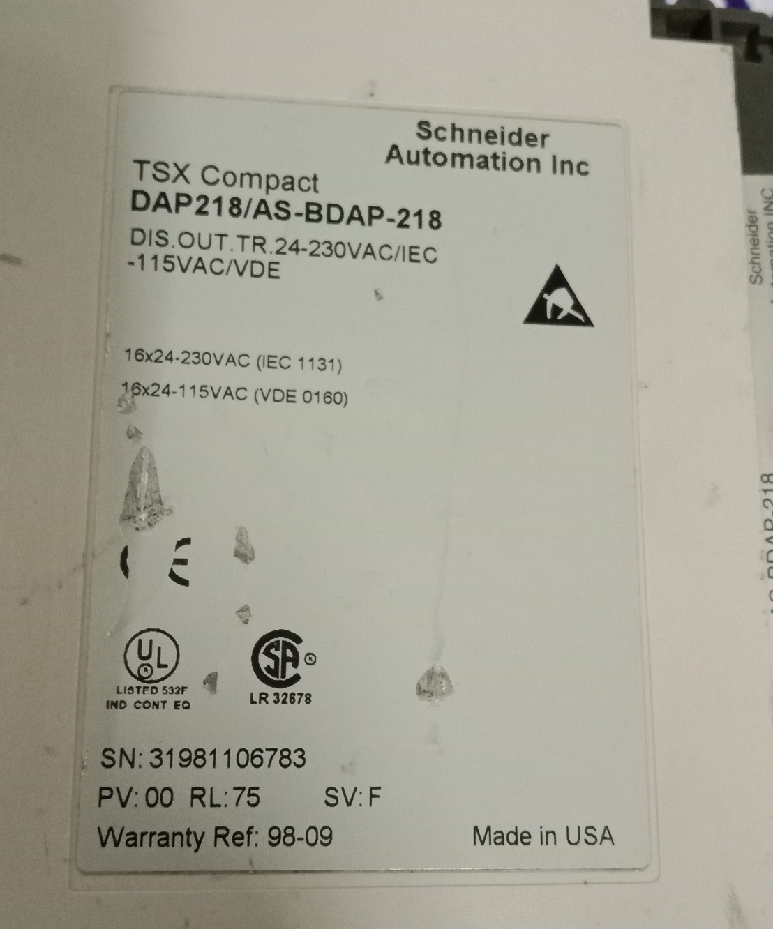 SCHNEIDER MODULE ADP218/AS-BDAP-218