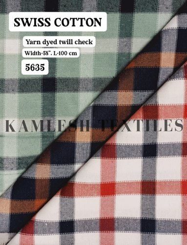 Swiss Cotton Yarn Dyed Shirting Fabric