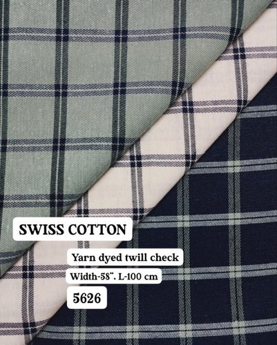 Swiss Cotton Yarn Dyed Shirting Fabric