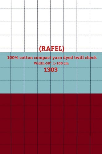 Rafel 100% Cotton Compact Yarn Dyed Twill Check Shirting Fabric