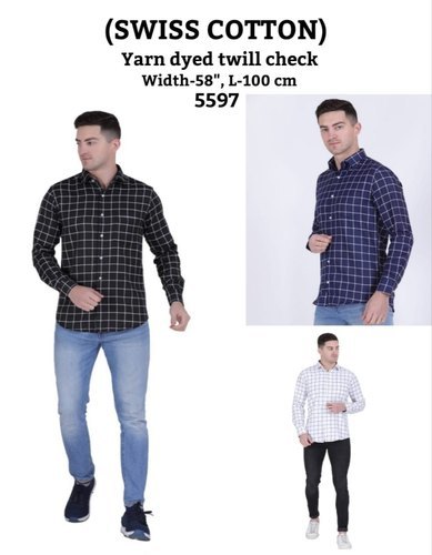 Swiss Cotton Yarn Dyed Shirting Fabric