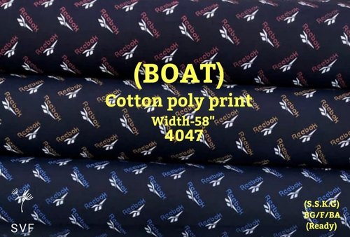Boat Cotton Poly Print Shirting Fabric