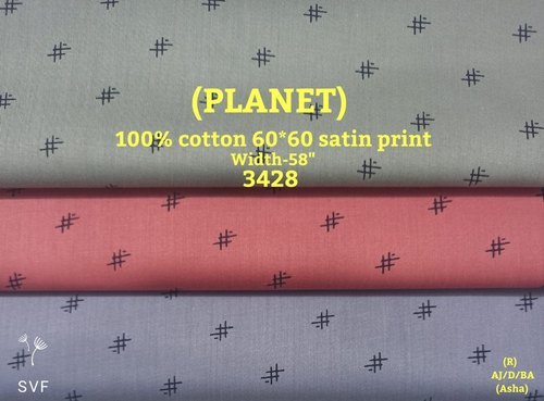 Planet 100% cotton satin print shirting fabric