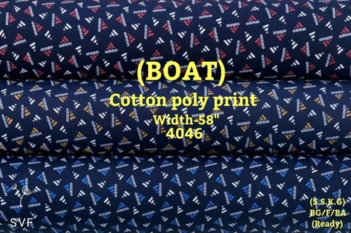 Boat Cotton Poly Print Shirting Fabric