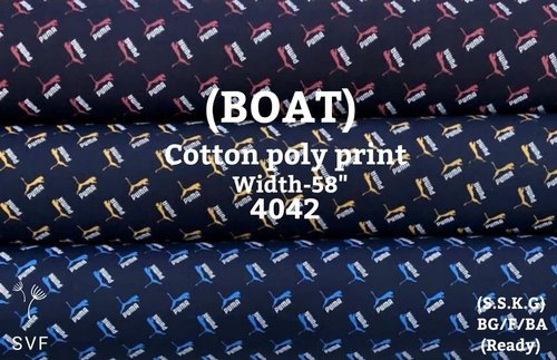 Boat Cotton Poly Print Shirting Fabric