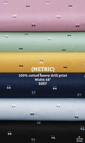 Metric 100% Cotton Heavy Drill Print Shirting Fabric
