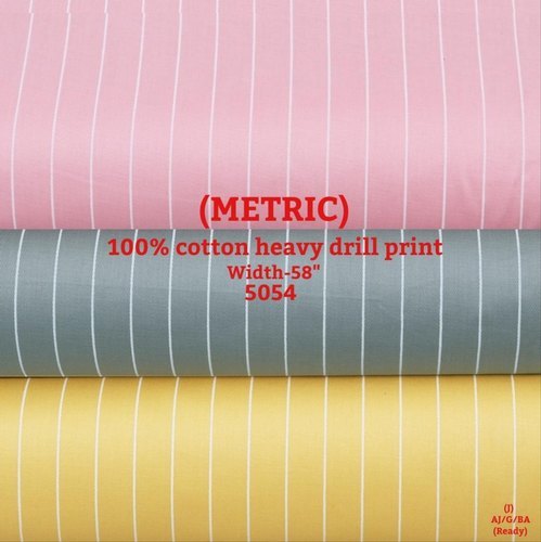 Metric 100% Cotton Heavy Drill Print Shirting Fabric