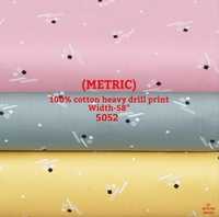 Metric 100% Cotton Heavy Drill Print Shirting Fabric