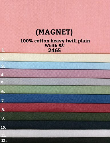 Magnet 100% Cotton Heavy Twill Plain Shirting Fabric