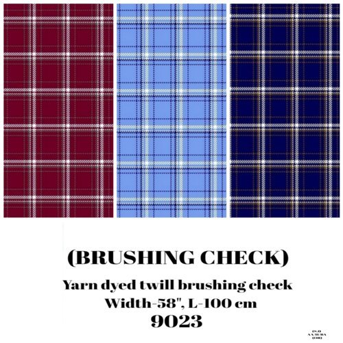 Brushing Check Yarn Dyed Twill Brushing Check Shirting Fabric