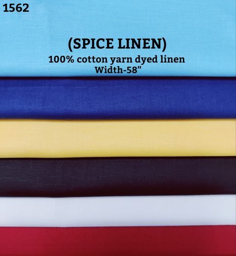 Spice Linen 100% Cotton Yarn Dyed Linen Shirting Fabric