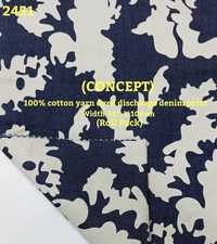 Concept 100% Cotton Yarn Dyed Discharge Denim Print Shirting Fabric