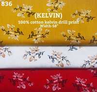 Kelvin 100% cotton drill print shirting fabric