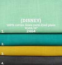 Disney 100% cotton linen yarn dyed plain shirting fabric